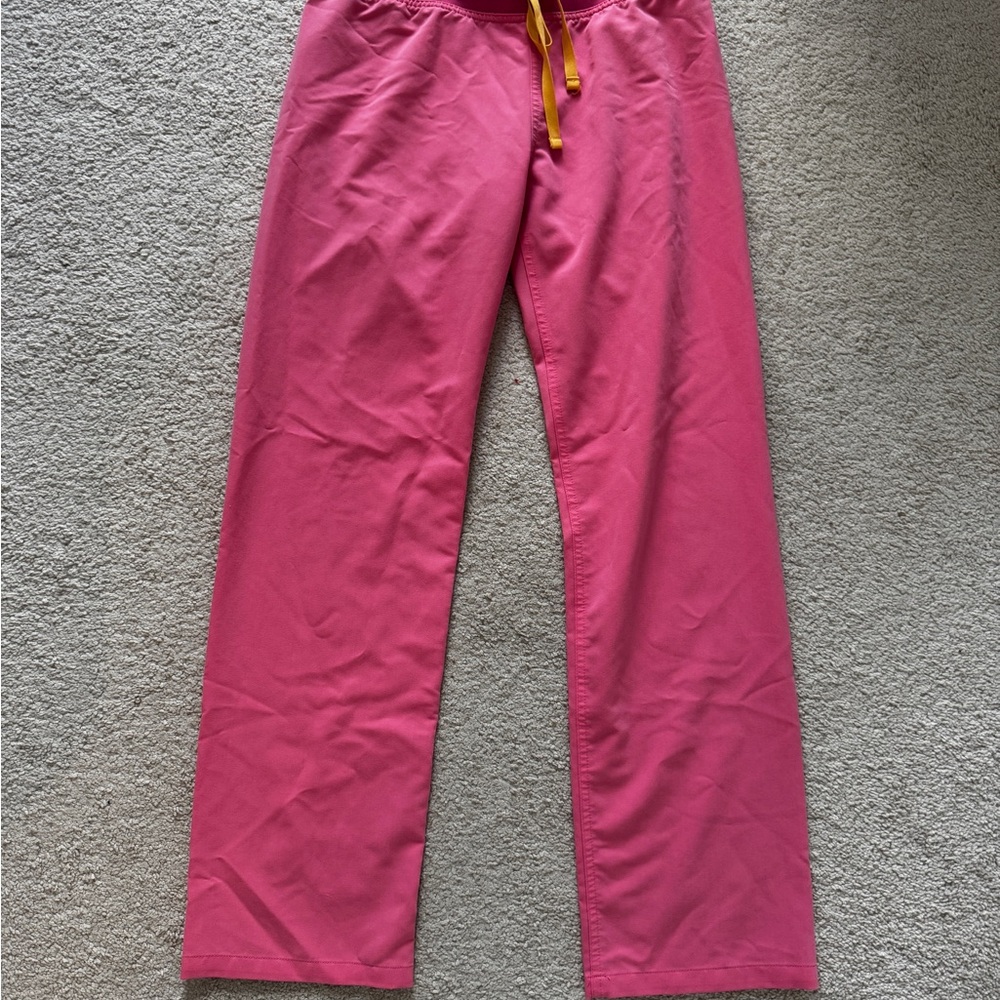 Figs Women’s Pink Joggers with Orange Drawstring